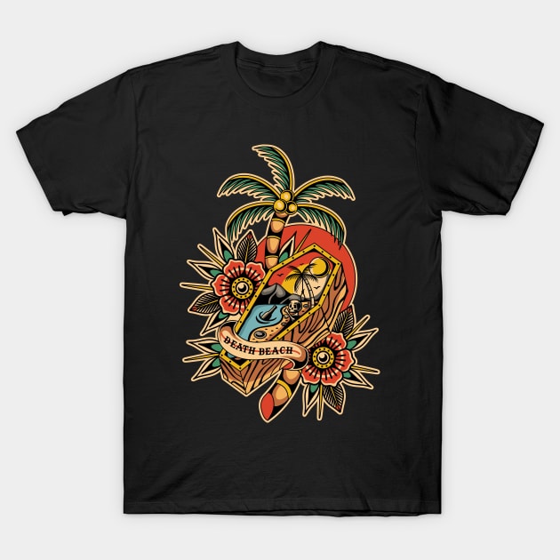 Traditional tattoo beach T-Shirt by Abrom Rose